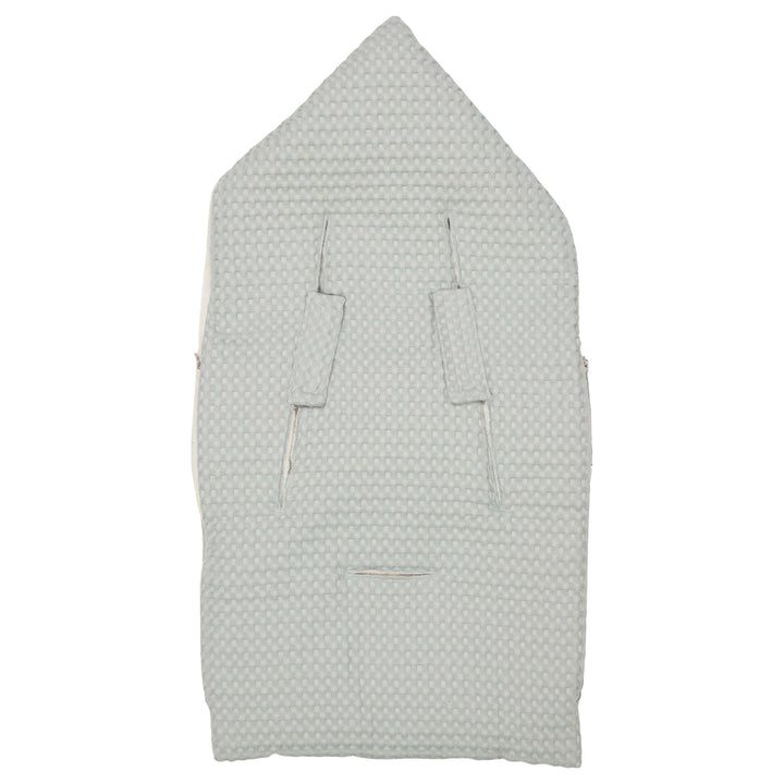 'Koeka Oslo Wafel Teddy Ocean Air voetenzak', compatibel met 3/5 puntsgordel, ideaal voor koudere maanden, met retro wafelprint