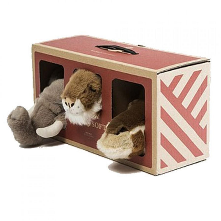 Wild & Soft Safari Mini Set met 3 dierenkoppen, zachte decoratie voor kinderkamer
