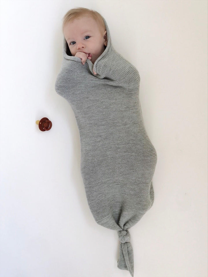 Hvid - Cocon Grey Melange | Merinowol 0-8m