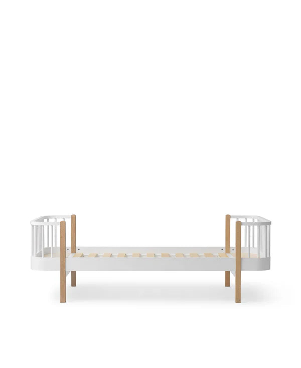 Bed 90 x 200 cm Wood Original White / Oak