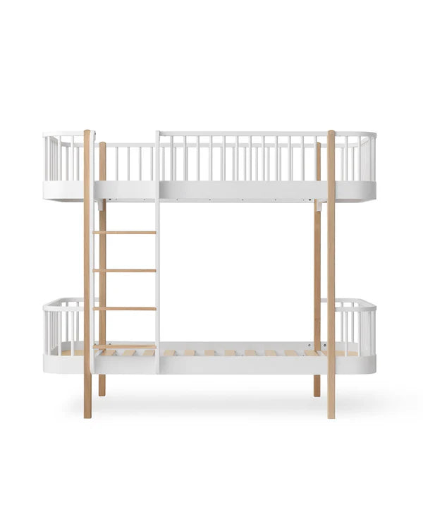Stapelbed 90 x 200 cm Wood Original Bunk Bed White / Oak