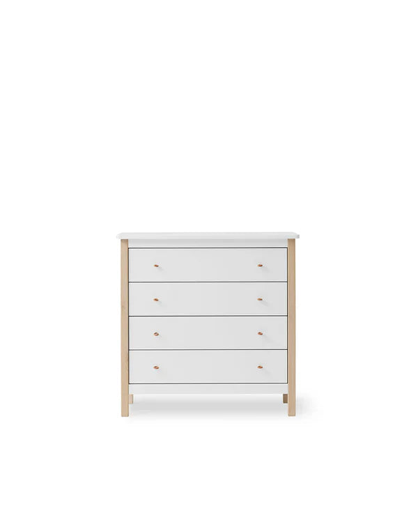 Oliver Furniture - Commode Wood 4 Laden | White / Oak