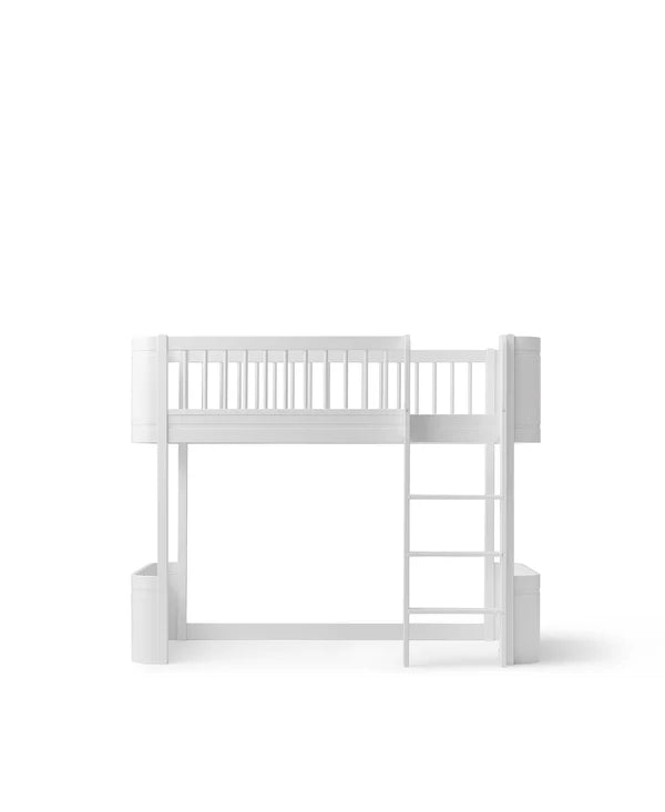 Hoogslaper Mini+ Low Loft Bed Wood White