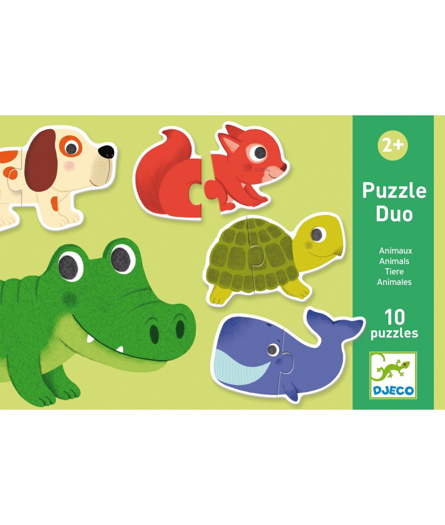 Djeco - Puzzel Duo Dieren | Beginnerspuzzel voor Peuters