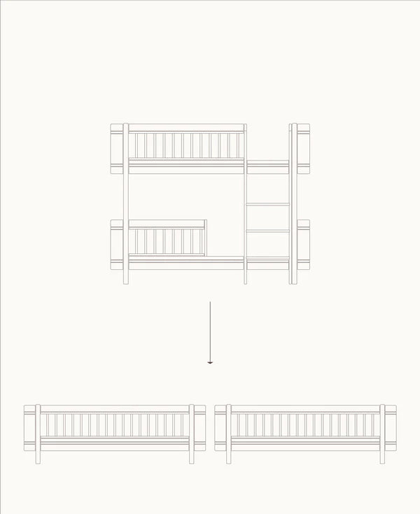 Conversieset Mini+ Low Bunk Bed - 2 Junior Bedden White / Oak