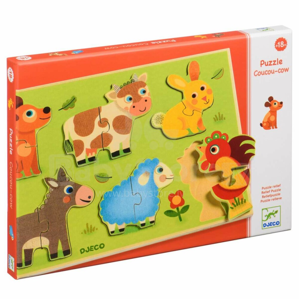 Djeco - Puzzel Coucou-cow Boerderijdieren | 12-delig