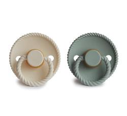 Fopspeen Frigg Rope Latex Cream / Sage (2pack) mt 0-6m
