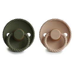 Fopspeen Frigg Rope Latex Croissant / Olive (2pack) mt 6-18m
