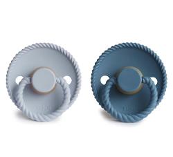 Fopspeen Frigg Rope Latex Ocean View / Powder Blue (2pack) mt 0-6m