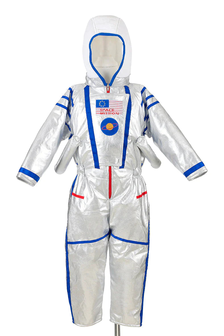 Souza verkleedoutfit astronaut, zilver, maat 3-4 jaar, ruimteverkenning voor kinderen