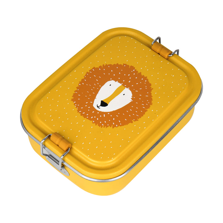 Lunchbox Trixie Mr. Lion, roestvrij staal met diertje op het deksel en clipsluiting
