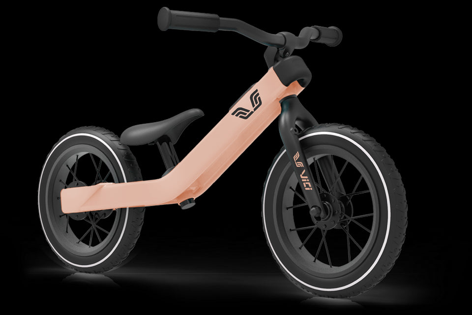 Vici meegroei kinderfiets in vintage roze, 3-in-1 ontwerp voor kinderen van 1,5 tot 5 jaar
