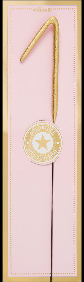 Vuurwerkstokje Cijfer 1 Classic Gold