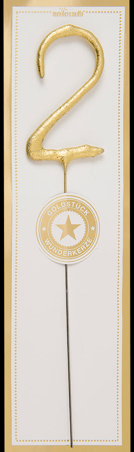 Vuurwerkstokje Cijfer 2 Classic Gold