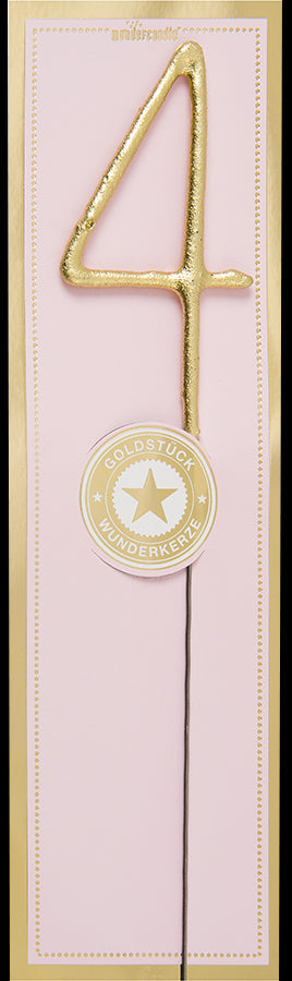 Vuurwerkstokje Cijfer 4 Classic Gold