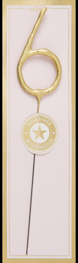Vuurwerkstokje Cijfer 6 Classic Gold