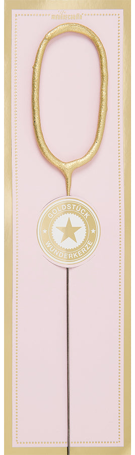 Vuurwerkstokje Cijfer 0 Classic Gold