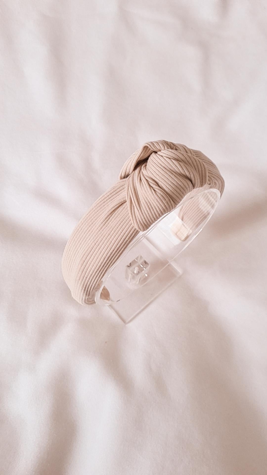 Diadeem Ribbed Knot Hard Beige