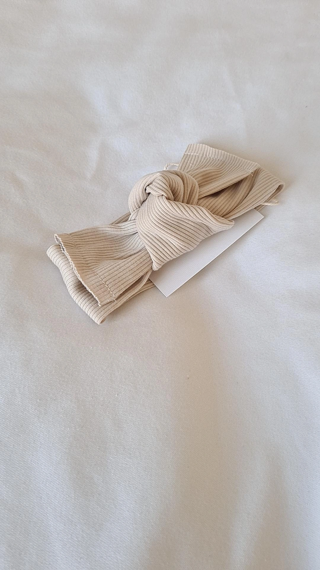 Haarband Ribbed Beige
