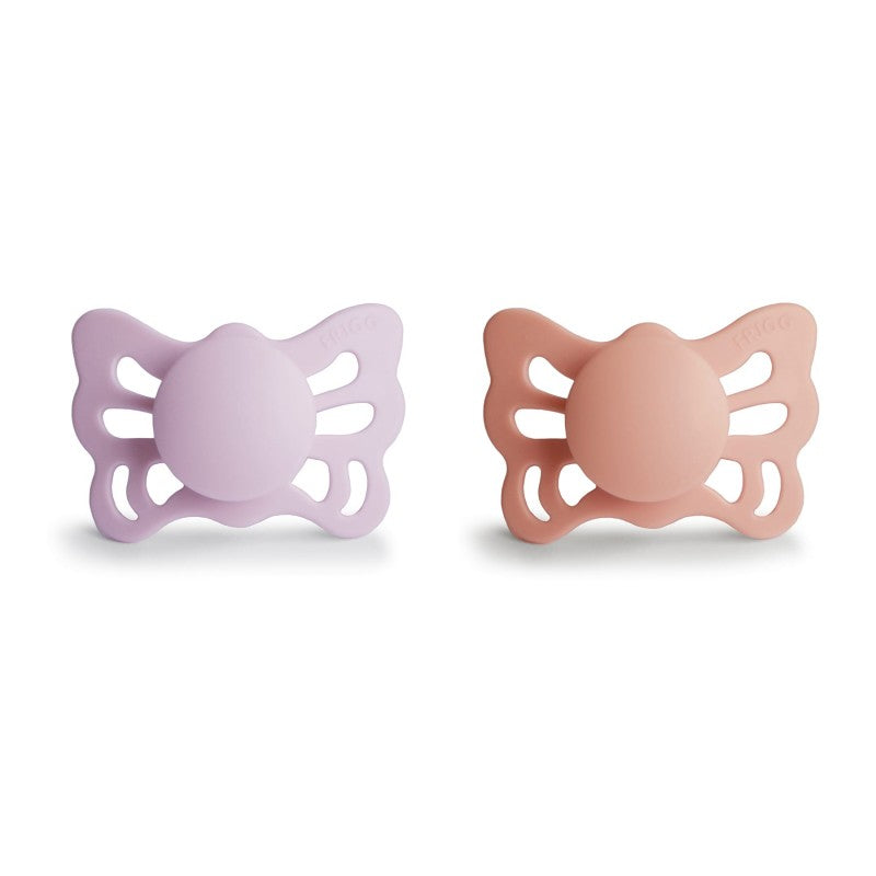 Fopspeen Frigg Butterfly Silicone Soft Lilac / Pretty Peach (2pack) mt 0-6m