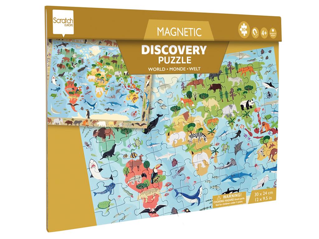 Magnetische Puzzel 2-in-1 Discovery Game Wereld (80 stuks)