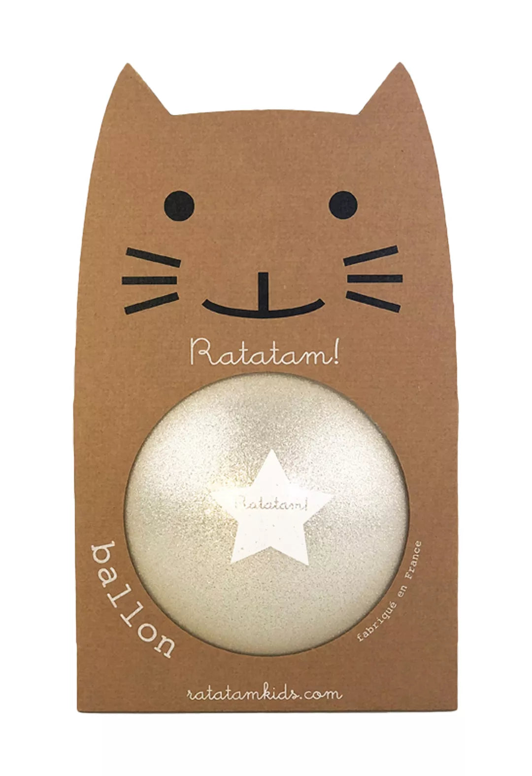 Ratatam - Speelbal Kat Glitter | Zilver, 15 cm