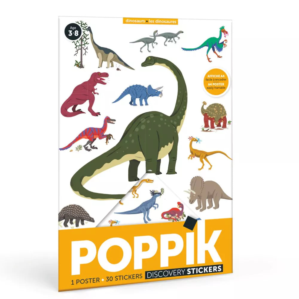 Poster Met Stickers Mini 3+ Dinosaurs (30 stickers)