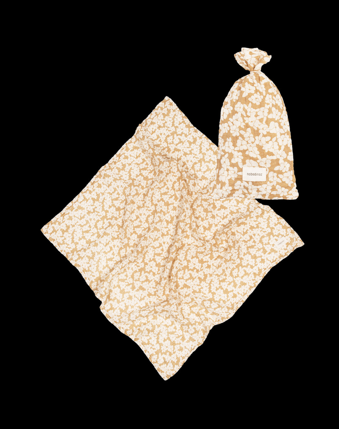 Tetradoek 70 x 70 cm Wabi Sabi Birth Gift Golden Brown Sakura