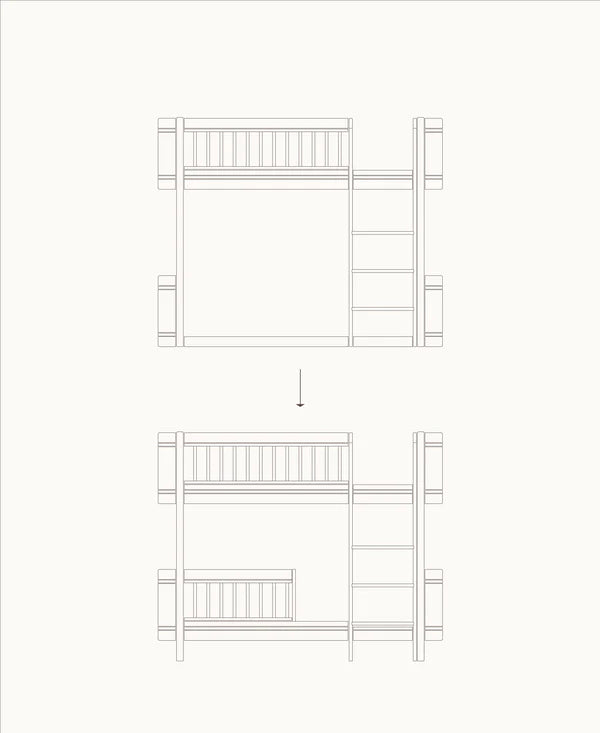 Conversieset Mini+ Low Loft Bed - Low Bunk Bed White