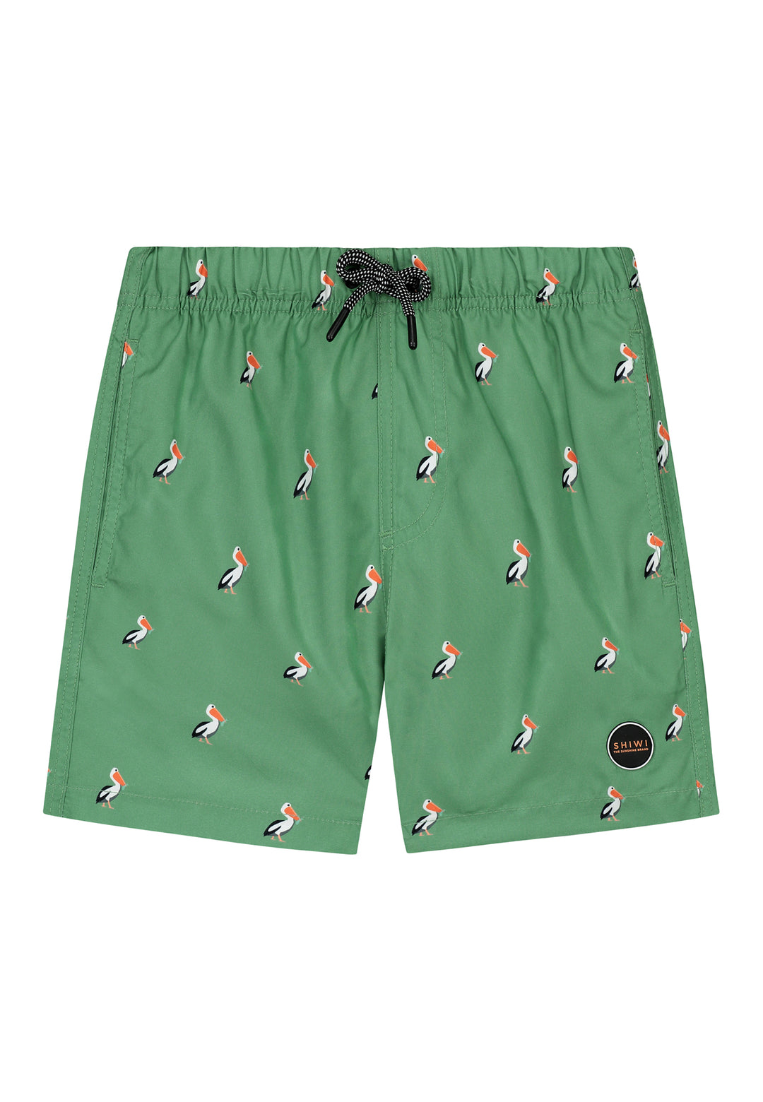 Shiwi Sage Green Zwemshort Kids Pelican met rekbare tailleband