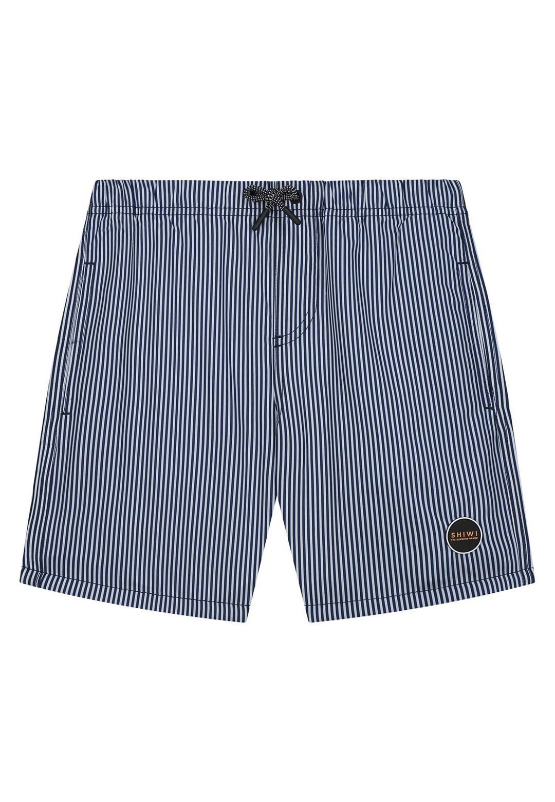 Shiwi Dark Navy Zwemshort Kids Skinny Stripe met rekbare tailleband