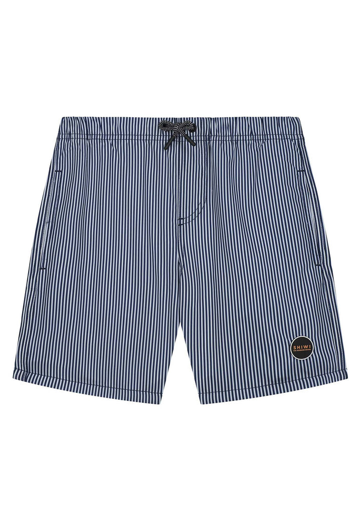Shiwi Dark Navy Zwemshort Kids Skinny Stripe met rekbare tailleband