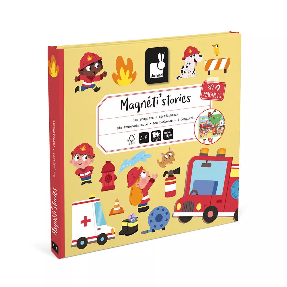 Janod - Magneetboek Magneti'Stories Firefighters | Brandweer Thema