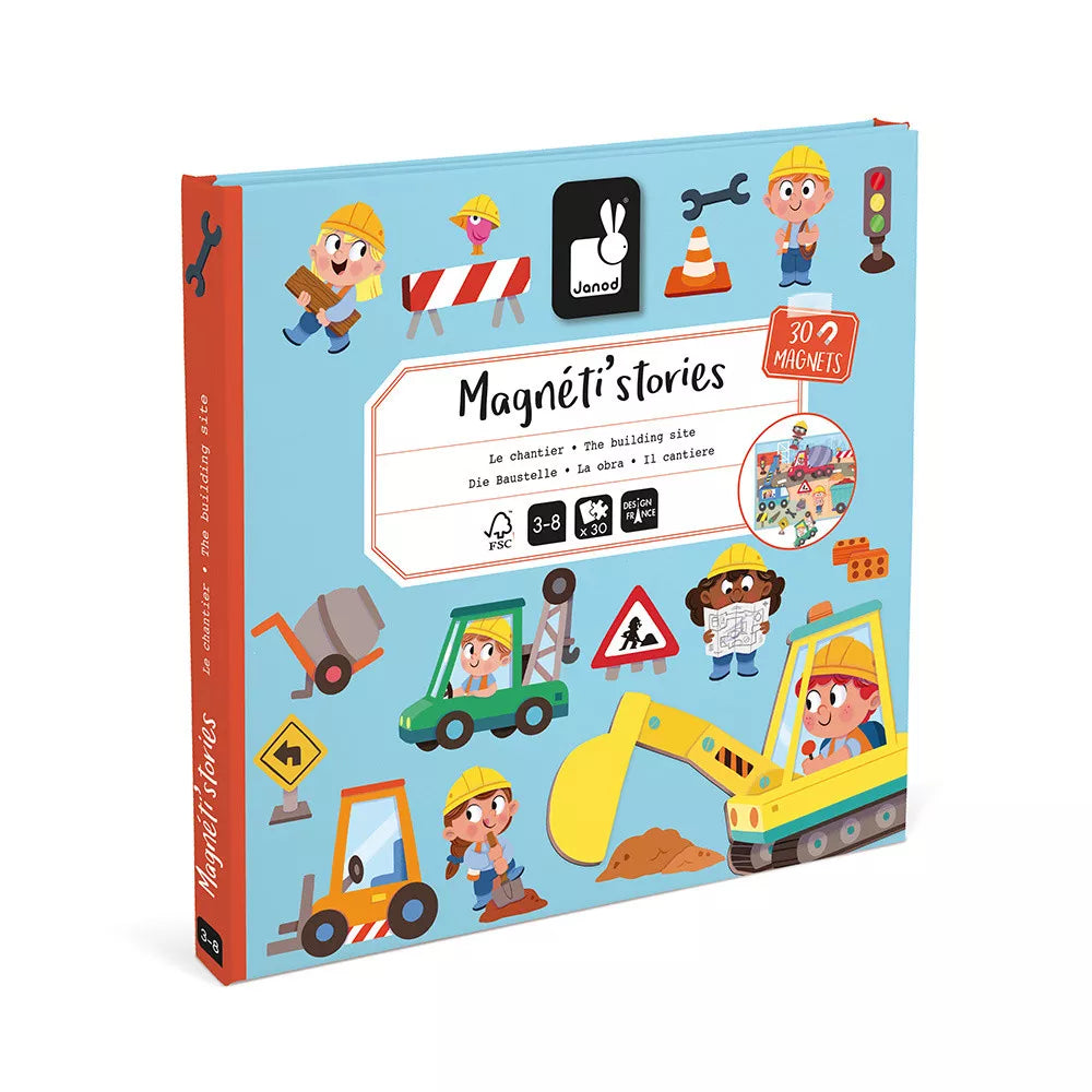 Janod - Magneetboek Magneti'Stories The Building Site | Bouw Thema