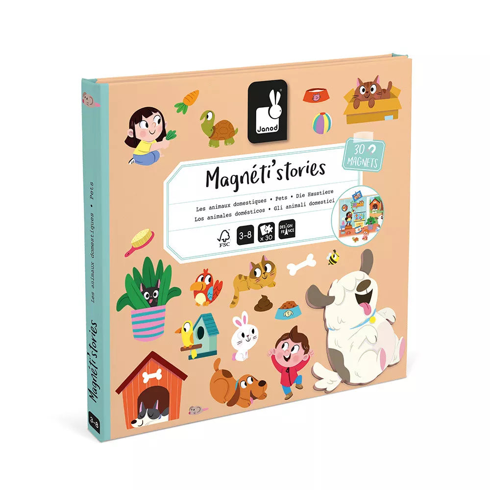 Janod - Magneetboek Magneti'Stories Pets | Huisdieren Thema