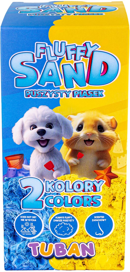 Tuban Fluffy Zand set in roze en groen, 140g, stimuleert creativiteit en ruikt naar kauwgom