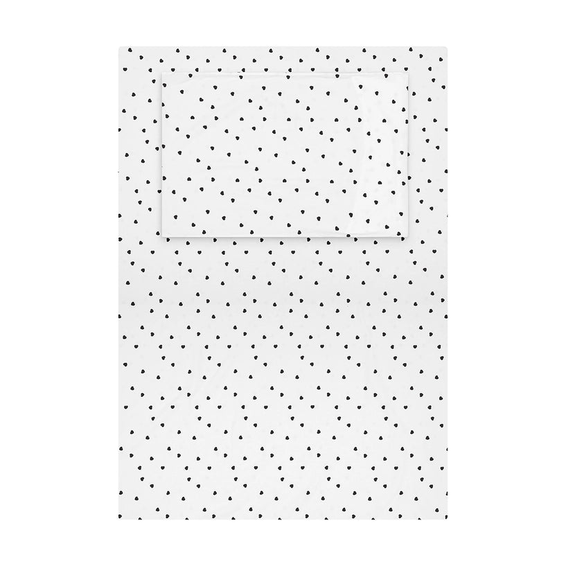 Donsovertrek Bed 100 x 140 cm Veren Hearts Zwart