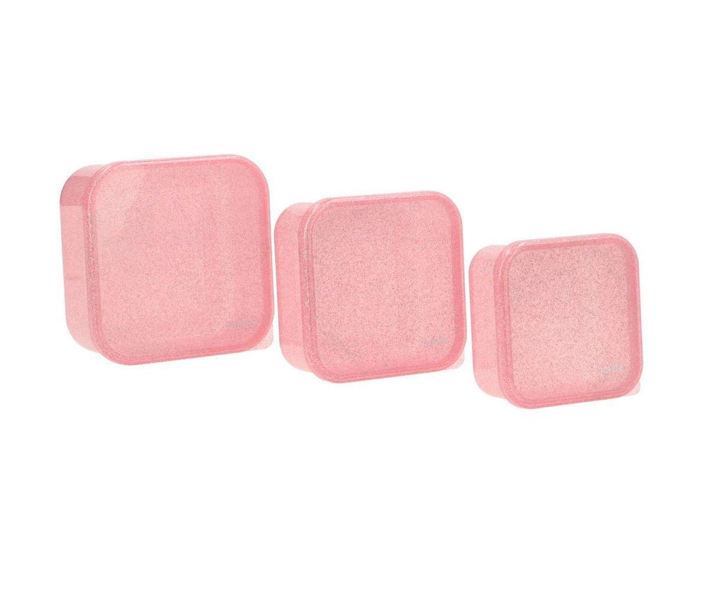 Tutete - Snackdoosjes Glanzend Glitter Pink (3-pack) | Roze