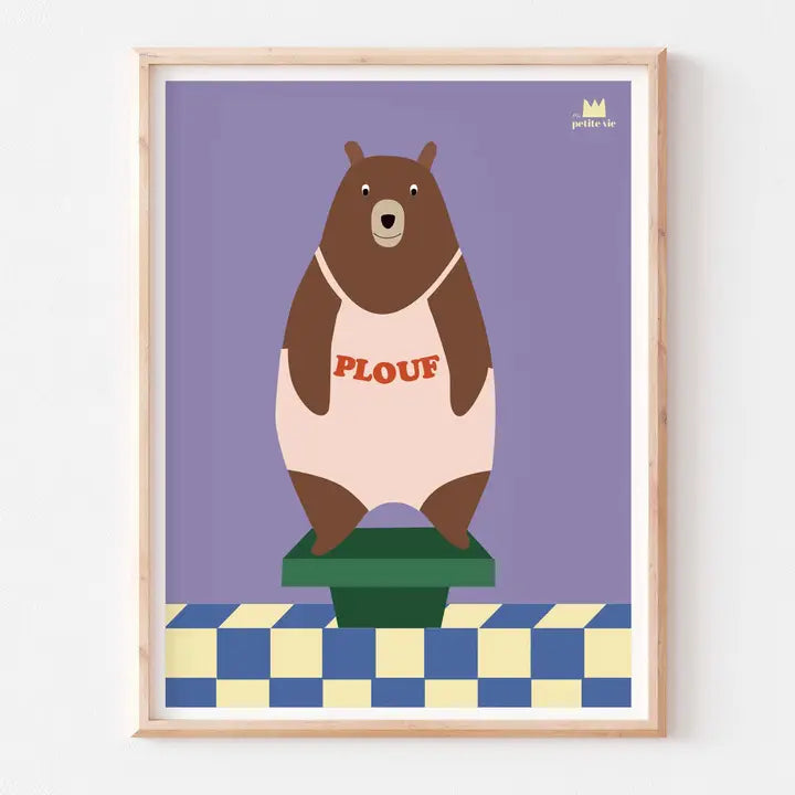 Poster 30 x 40 cm Plouf Bear