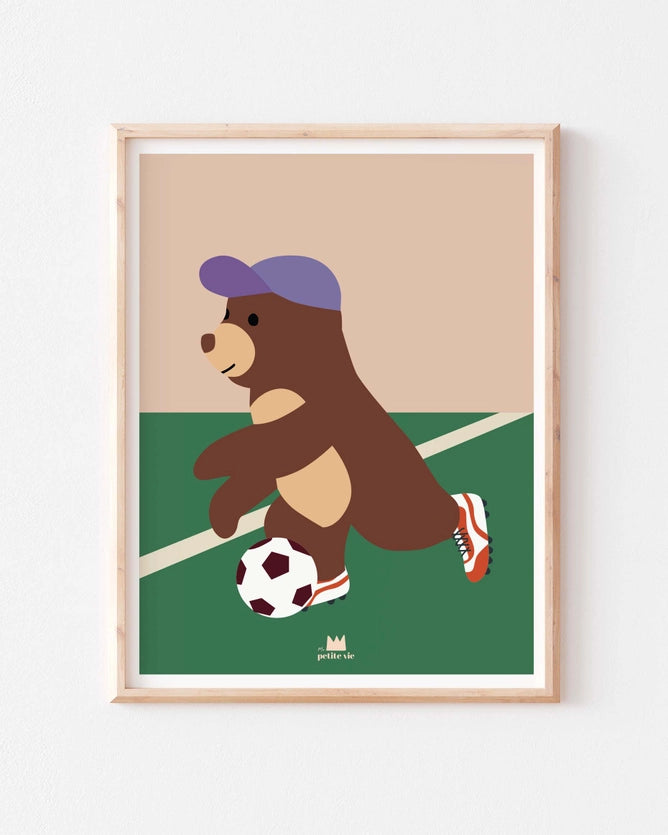 Poster 30 x 40 cm Football Bear