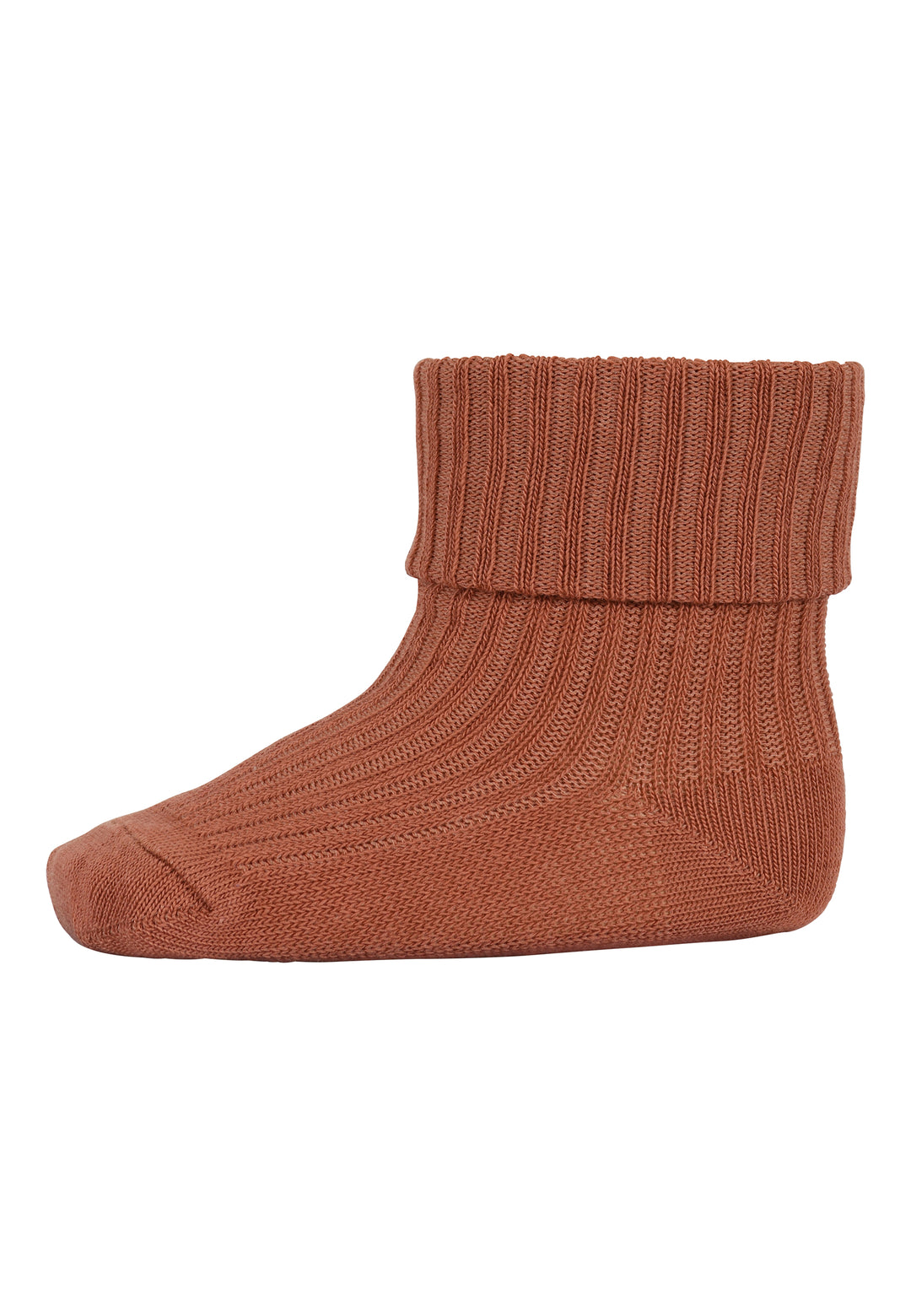 Sokken Cotton Rib Copper Brown