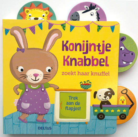 Deltas - Boek Konijntje Knabbel Zoekt Haar Knuffel | Interactief Kartonboekje