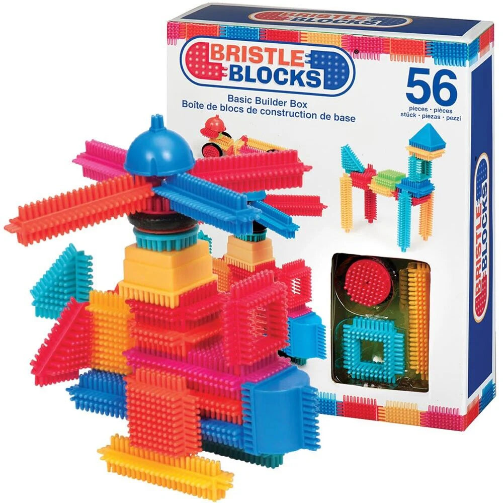 Bristle - Blokken met Borstelharen (56 stuks) | Bouwspeelgoed