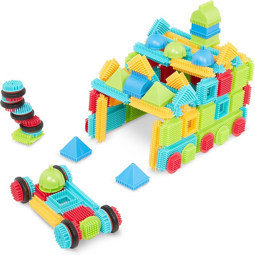 Bristle - Blokken met Borstelharen Builder (112 stuks) | Bouwspeelgoed