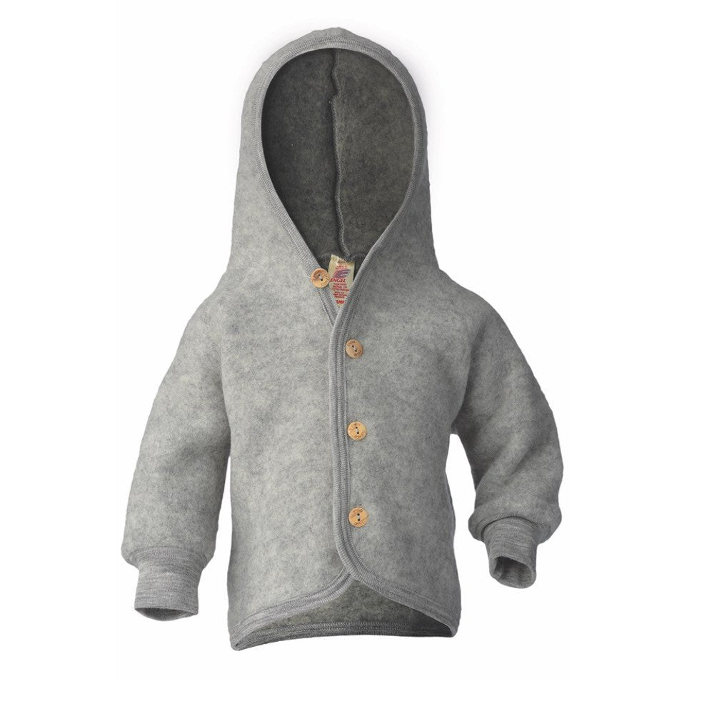 Engel - Fleece Jas Met Kap | Grey Melange