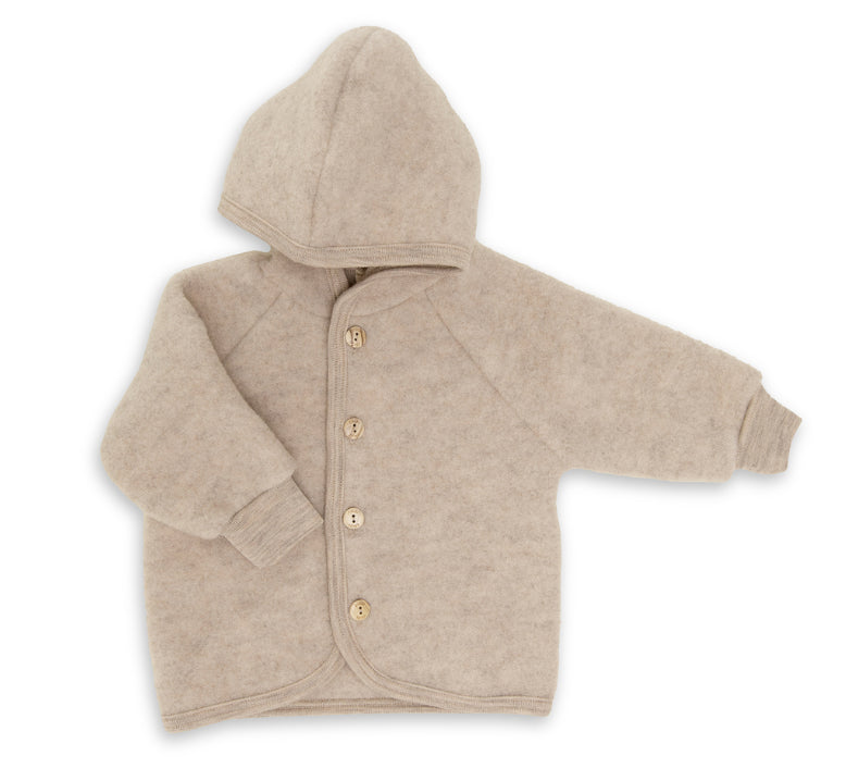 Engel - Fleece Jas Met Kap | Sand Melange