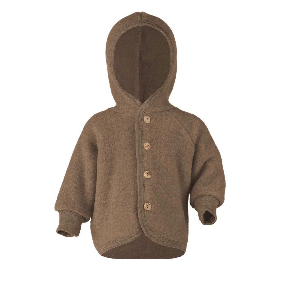 Engel - Fleece Jas Met Kap | Walnut Melange