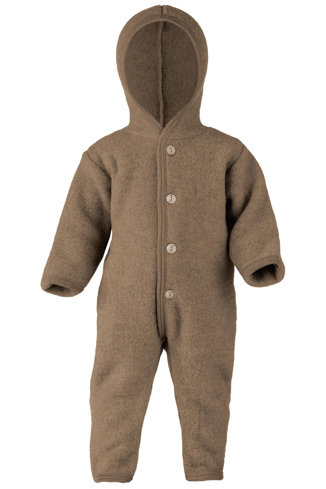Engel - Fleece Onesie Overall Met Kap | Walnut Melange