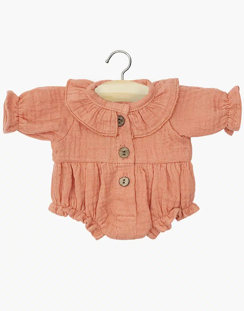 Minikane - Body Pop Leonore Cotton Gauze Marsala | Voor Poppen van 34 cm