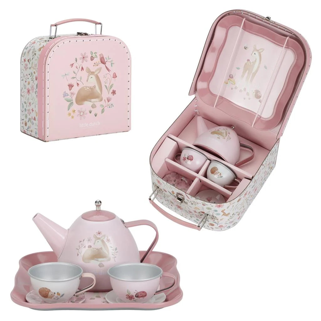 Little Dutch – Koffer Thee Servies Fairy Garden | Roze